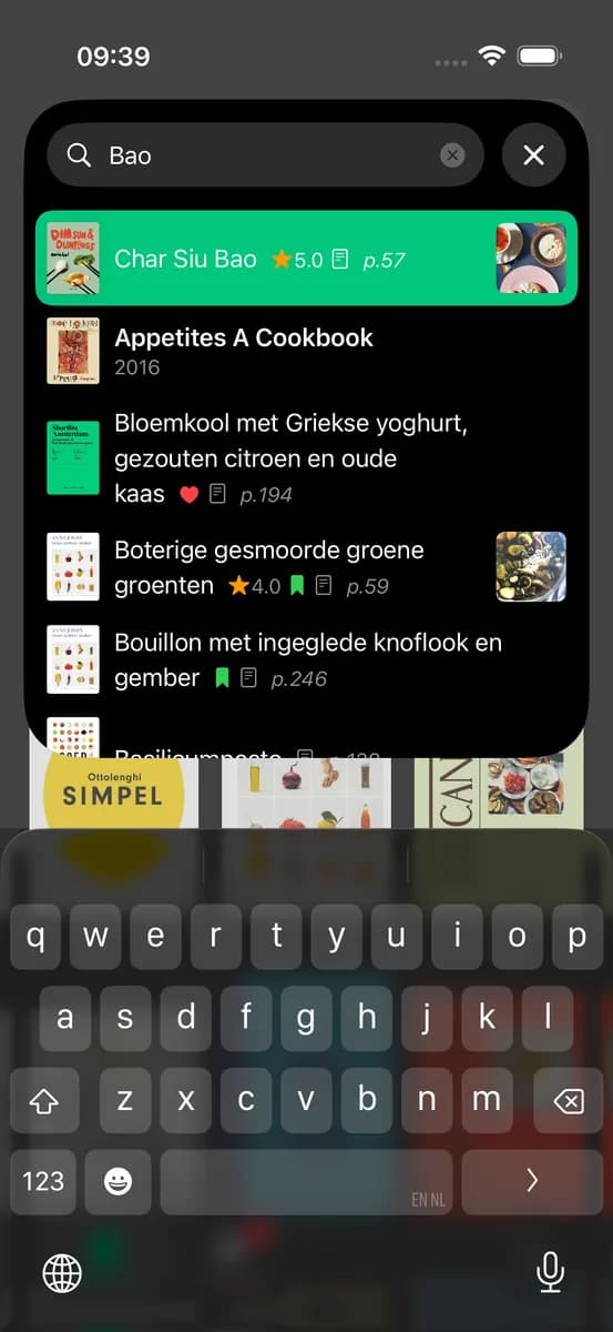 CookCook quick search feature