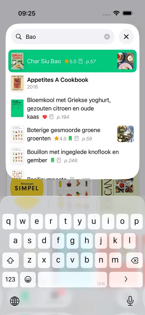 CookCook quick search feature